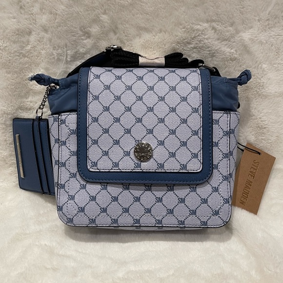 💙 Steve Madden Ocean Bfern 2 Purses in One Cross Body Bag and Credit Card Case - Picture 17 of 17